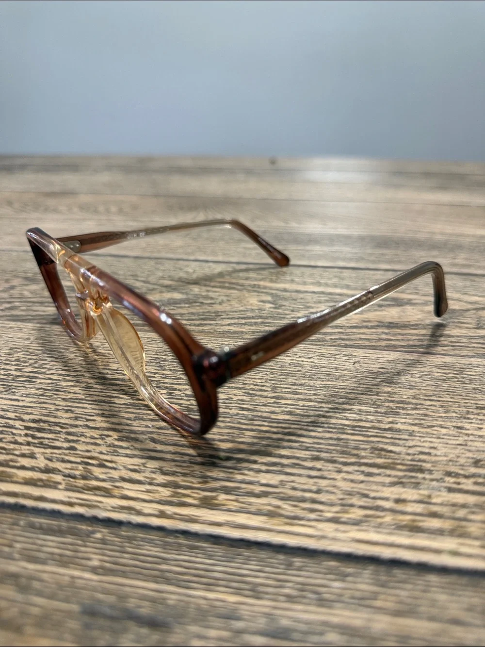 VTG 1970’s Classic Two-Tone Brown Aviator Eyewear Small Frames